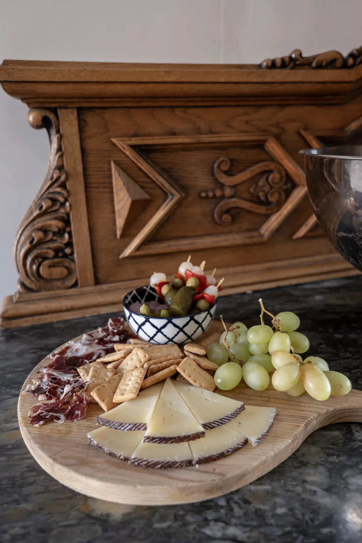 A field picnic of nuts, dried fruit and juice